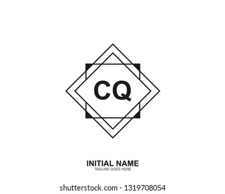 CQ C Q Initial logo letter with minimalist concept