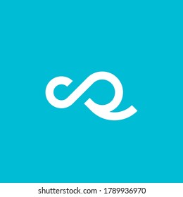 CQ CR Letter Cloud Infinity Technology Logo Design Vector