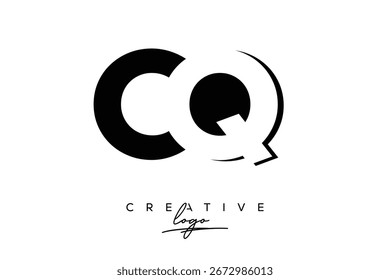 CQ Creative Minimalist Negative Space Latter Logo with Modern Monogram for Branding and Business Lettermark Logo with Initial Letters Logo Design for Branding.