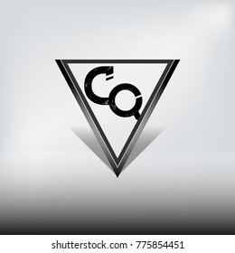 CQ DARK TRIANGLE LOGO with Highlight,Shadow and a Beam of light in the Background