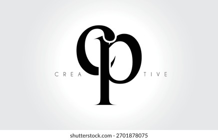 CQ Elegant Serif Monogramm Logo - Luxus-Kleinbuchstaben Typografisches Buchstabenzeichen für modernes Branding