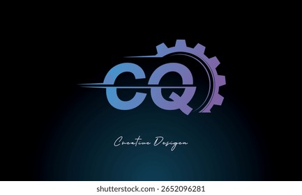 CQ Gear Fusion Logo – Industrial Tech-Inspired Letter mark Futuristic Industrial Letter Mark Design for Technology and Engineering Brands.