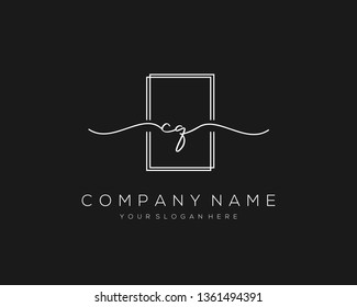 CQ handwriting initial  logo vector