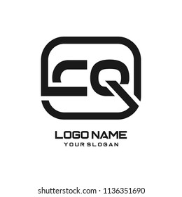 CQ initial box letter logo template vector
