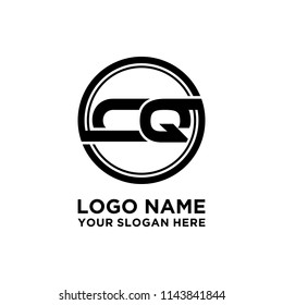 CQ initial circle logo template vector