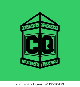 CQ Initial Explore this unique collection of alphabet house logos, featuring stylish letter combinations inside a geometric house outline. Perfect for branding