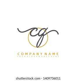 CQ Initial handwriting logo concept
