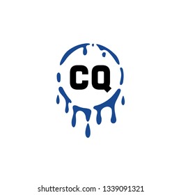 CQ  Initial Handwriting logo template vector