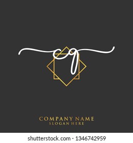 CQ Initial handwriting logo template