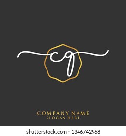 CQ Initial handwriting logo template