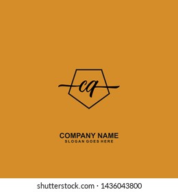 CQ Initial handwriting logo template vector