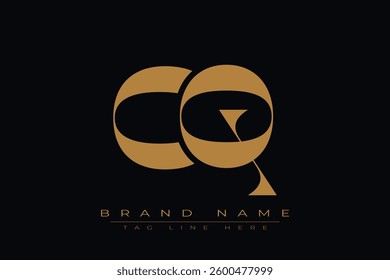 CQ initial letter logo design. Letter C and Q luxury alphabet letter logo icon template