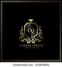 CQ Initial Letter Luxury Logo Vorlage in Vektorkunst für Restaurant, Royalty, Boutique, Cafe, Hotel, Heraldic, Juwelierei, Mode und andere Vektorgrafik.