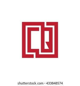 CQ initial letters looping linked square logo red