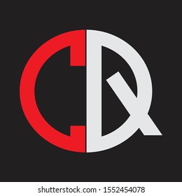 CQ Initial Logo design Monogram Isolated on black background