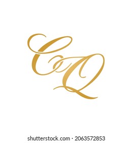 CQ initial logo design vector stock