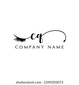 CQ initial Logo lash logo eyelash vector modern