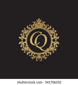 CQ initial luxury ornament monogram logo
