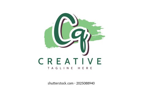CQ Initials, handwriting logo vector