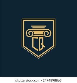 CQ Initials Law Firm Logo Lawyer logo with creative law element