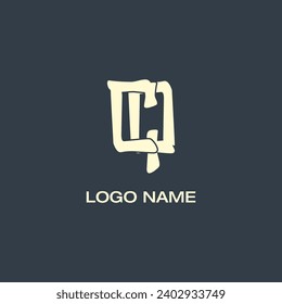 CQ letter abstract monogram initial letter logo design