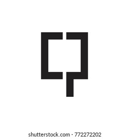 CQ letter or CP letter logo design vector black