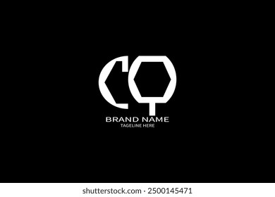 CQ letter logo creative design. CQ unique design. CQ letter logo design on black background.