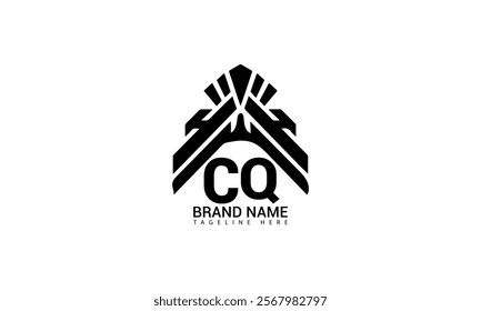 CQ letter logo creative design. CQ unique design. CQ letter logo design on black background.