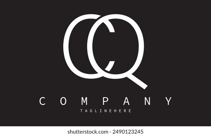CQ Letter Logo Design. Black Background