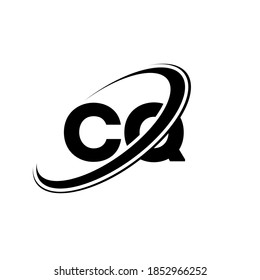 CQ letter logo design. Initial letter CQ linked circle uppercase monogram logo. CQ logo, C Q design. cq, c q
