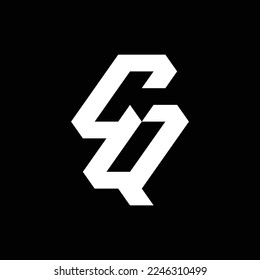 Diseño del logotipo de la letra CQ, concepto del logotipo de la letra del monograma CQ, logotipo de la compañía moderna