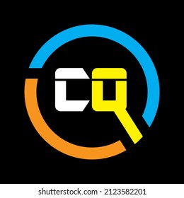 CQ letter logo design on black background Initial Monogram Letter CQ Logo Design Vector Template. Graphic Alphabet Symbol for Corporate Business Identity