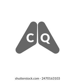 CQ letter logo design on white background. Creative  modern CQ letter logo design. Vector design.
Letters CQ, CQ logo  vector template.