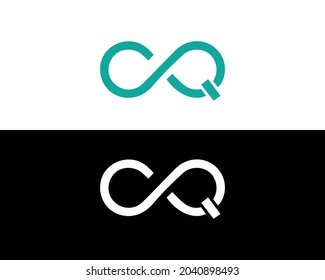 Plantilla de vectores de diseño de logotipo de carta CQ.