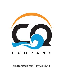 CQ letter sea wave logo