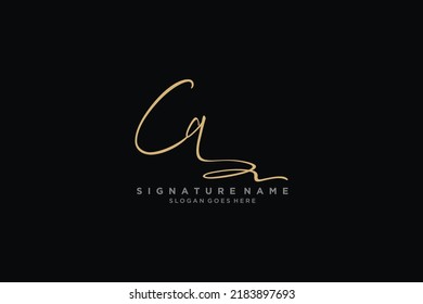 CQ Letter Signature Logo Template elegant design logo Sign Symbol template vector icon