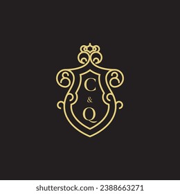 CQ line vintage initial logo in high quality professional design that will print well across any print media