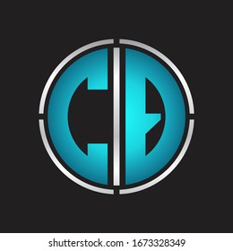 CQ Logo initial with circle line cut design template on blue colors