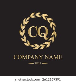 cq logo initial letter luxury royal logo. template symbol. modern golden luxury logo. abstract monogram vector letter mark brand fashion. icon  business monogram boutique font Clothing minimalist.