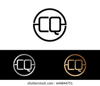 Cq Logo. Letter Design Vector with Red and Black Gold Silver Colors

