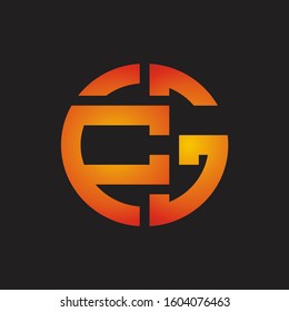 CQ Logo monogram with cutting line style isolated on colors