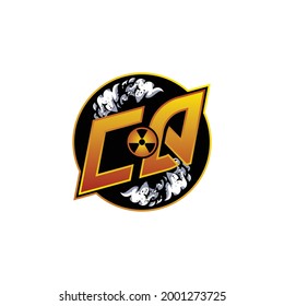 CQ Logo Monogram Gaming with Gas Shape designs template vector icon modern