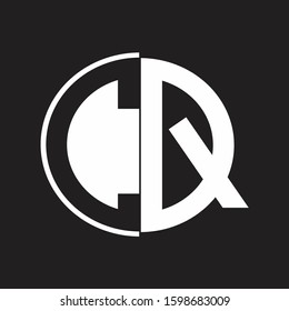 CQ Logo monogram with Negative space style design tempate