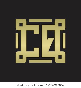 CQ Logo monogram with piece line art design template