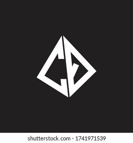 CQ Logo monogram with standout triangle shape ribbon design template