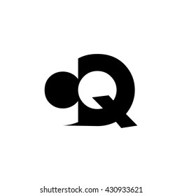 CQ Logo. Vector Graphic Branding Letter Element. White Background