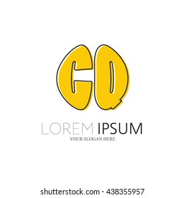 CQ Logo. Vector Graphic Sphere Branding Letter Element. White Background