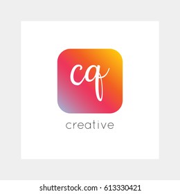 CQ logo, vector. Useful as branding symbol, app icon, alphabet element, clip-art.