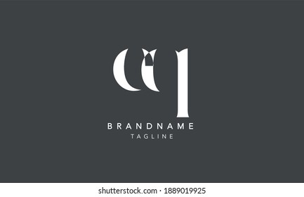 CQ Lowercase Letter Initial Icon Logo Design Vector Illustration