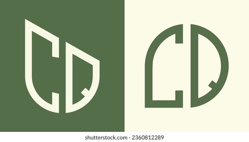 CQ modern initial letter logo design vector bundle. It will be suitable for which company or brand name start those initial.